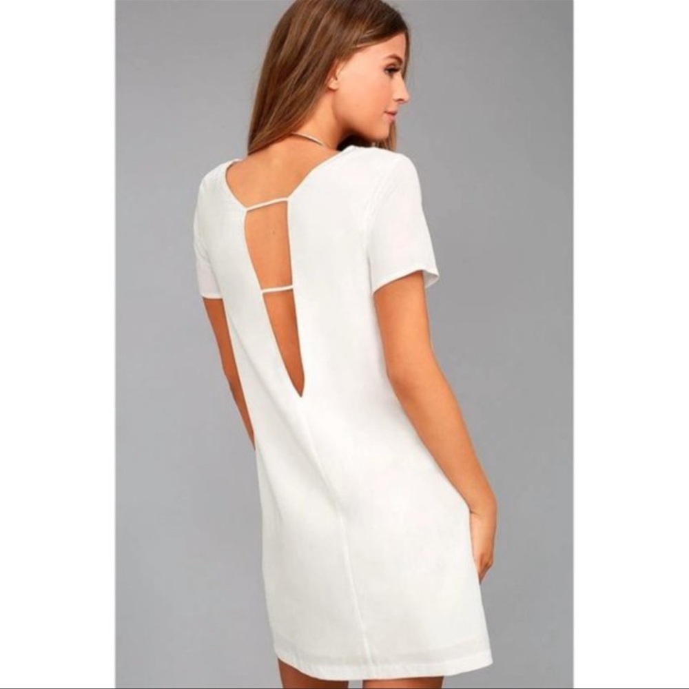 Lulus Mumbai the Way White V Back Cutout Shift Dress - Size XS